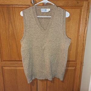 Vintage Fashion Collection h.i.s. Lambs wool mix beige tan vest Women size L